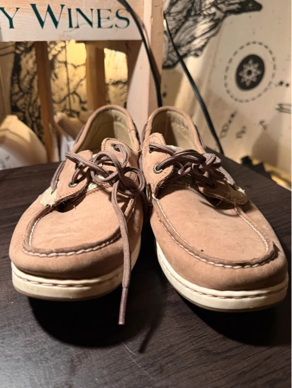 Women's Taupe Brown Sperry Boat Shoes